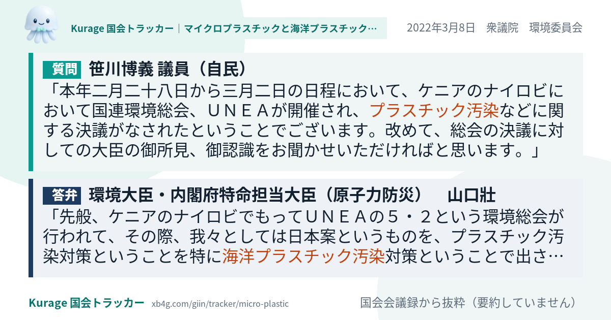 質問と答弁のカード