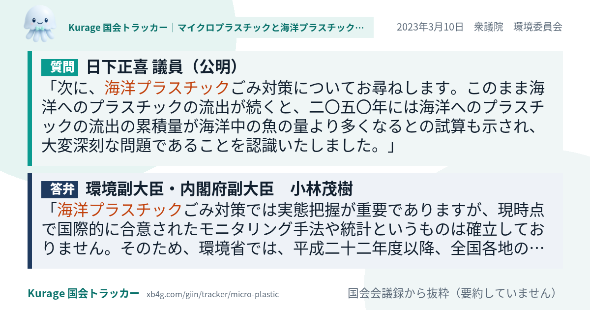 質問と答弁のカード