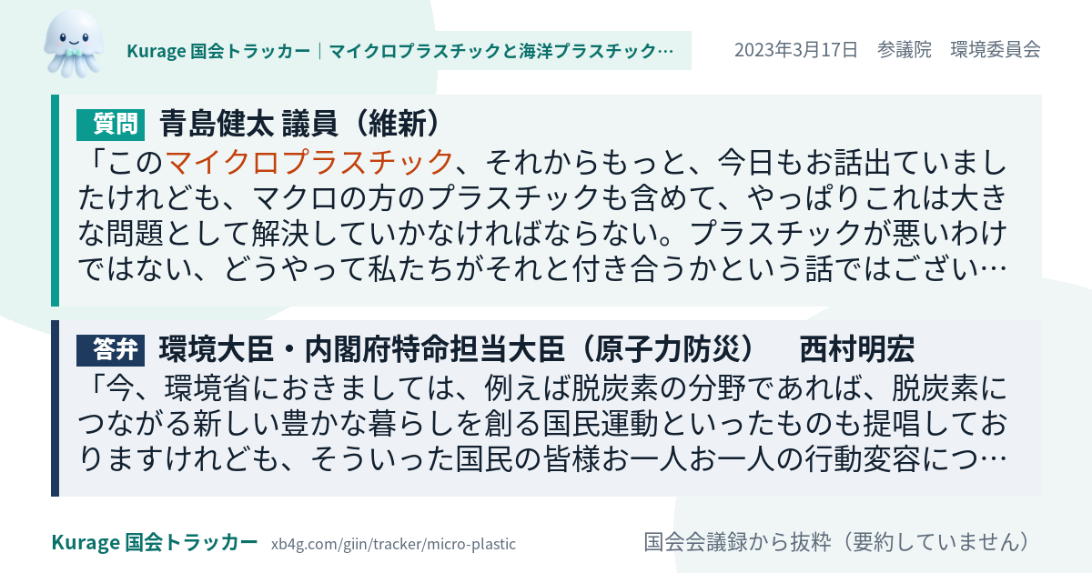 質問と答弁のカード