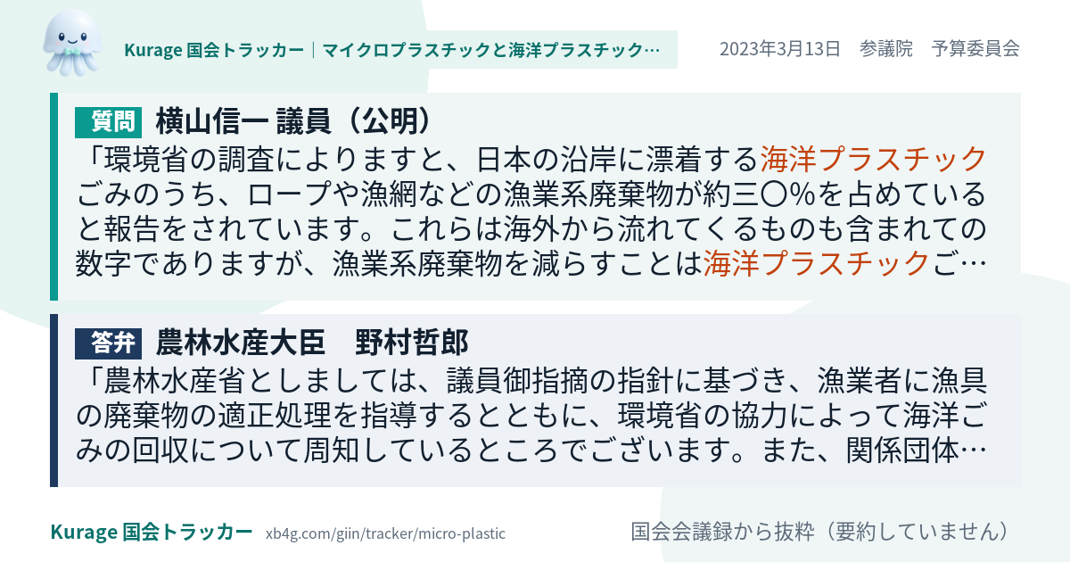 質問と答弁のカード