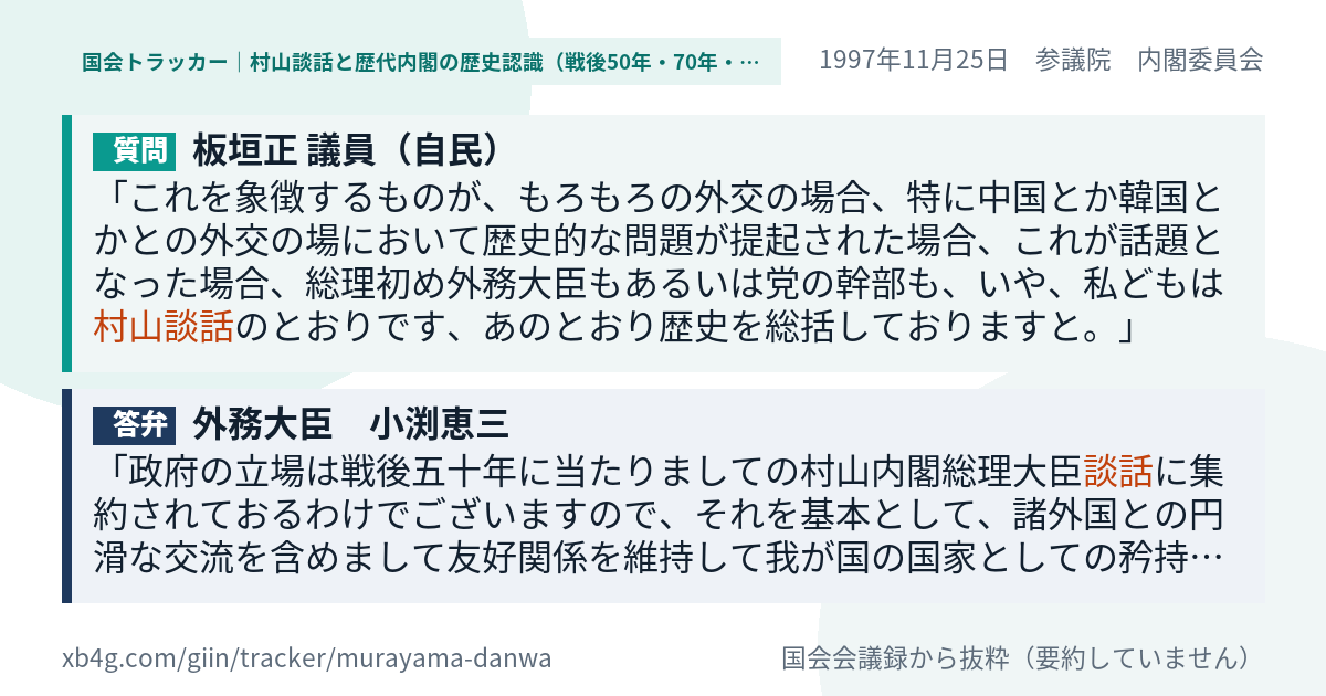 質問と答弁のカード