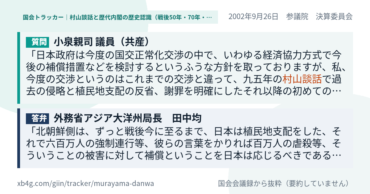 質問と答弁のカード