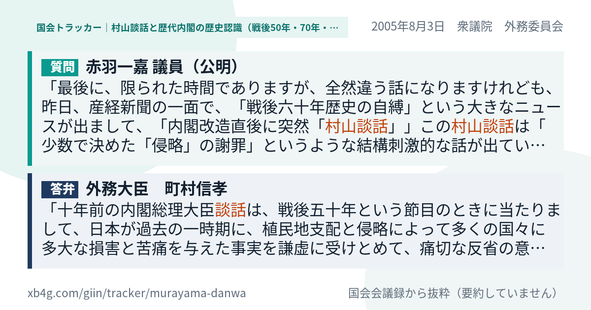 質問と答弁のカード
