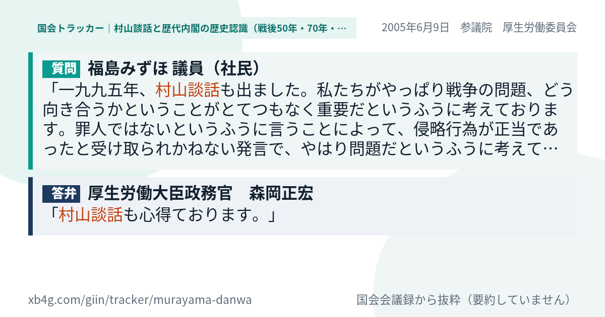 質問と答弁のカード