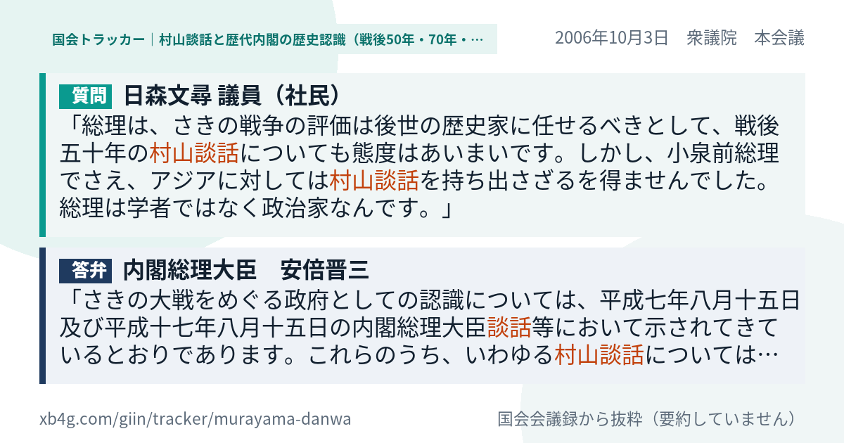 質問と答弁のカード