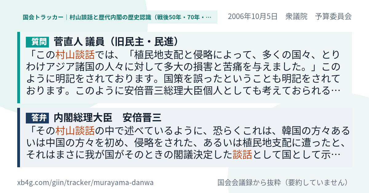 質問と答弁のカード