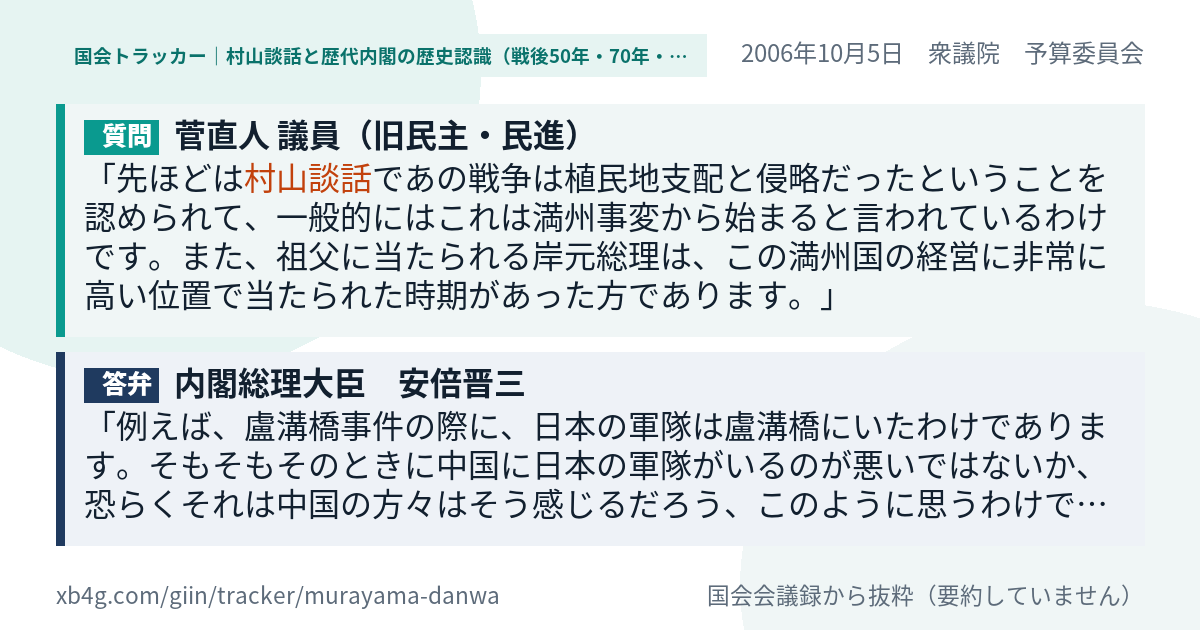 質問と答弁のカード
