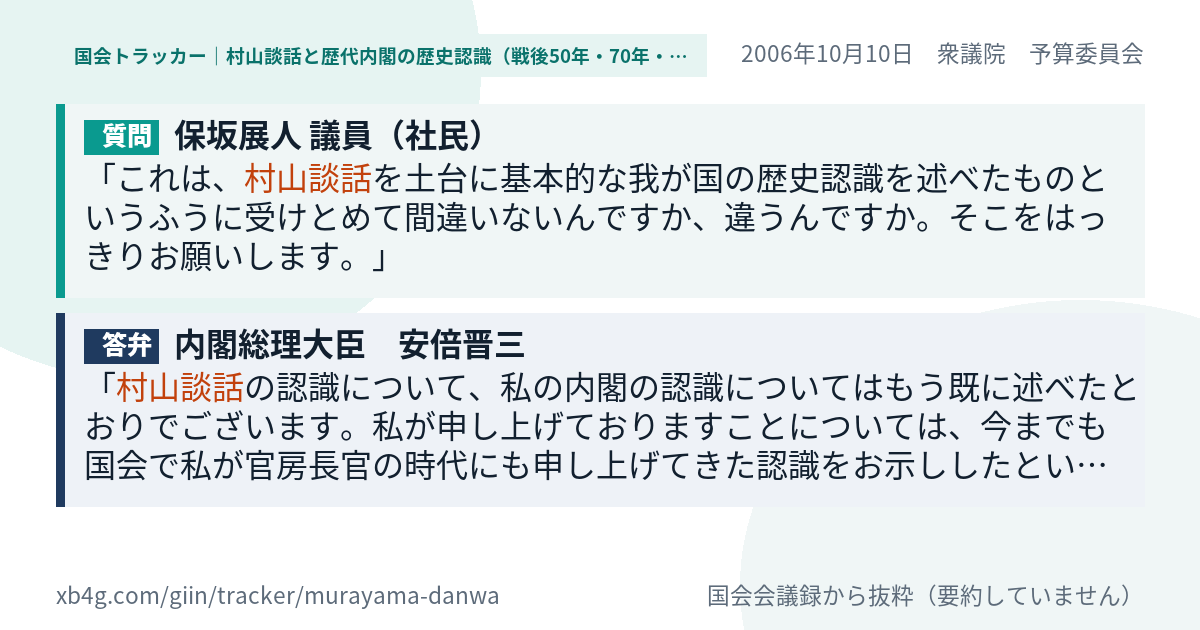 質問と答弁のカード
