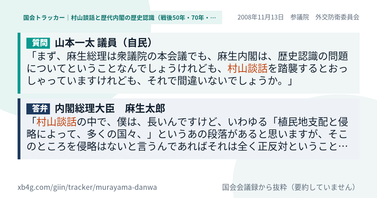 質問と答弁のカード