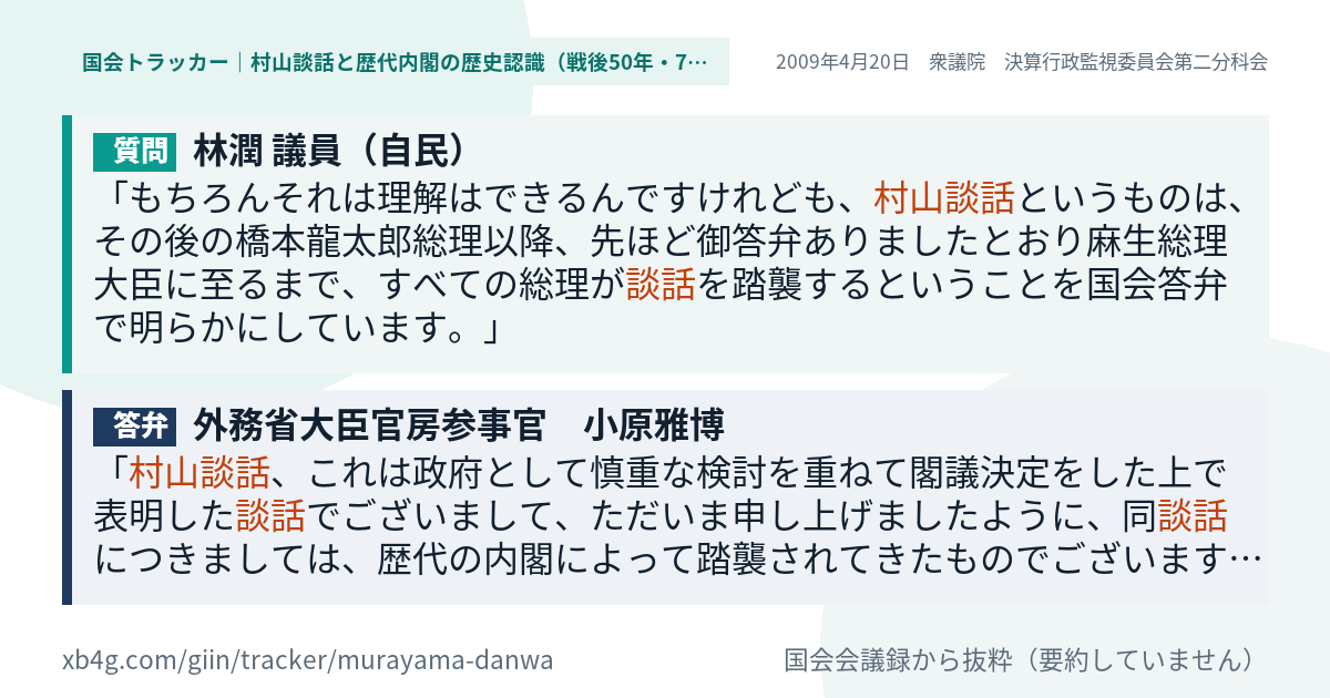 質問と答弁のカード