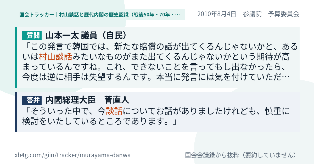質問と答弁のカード
