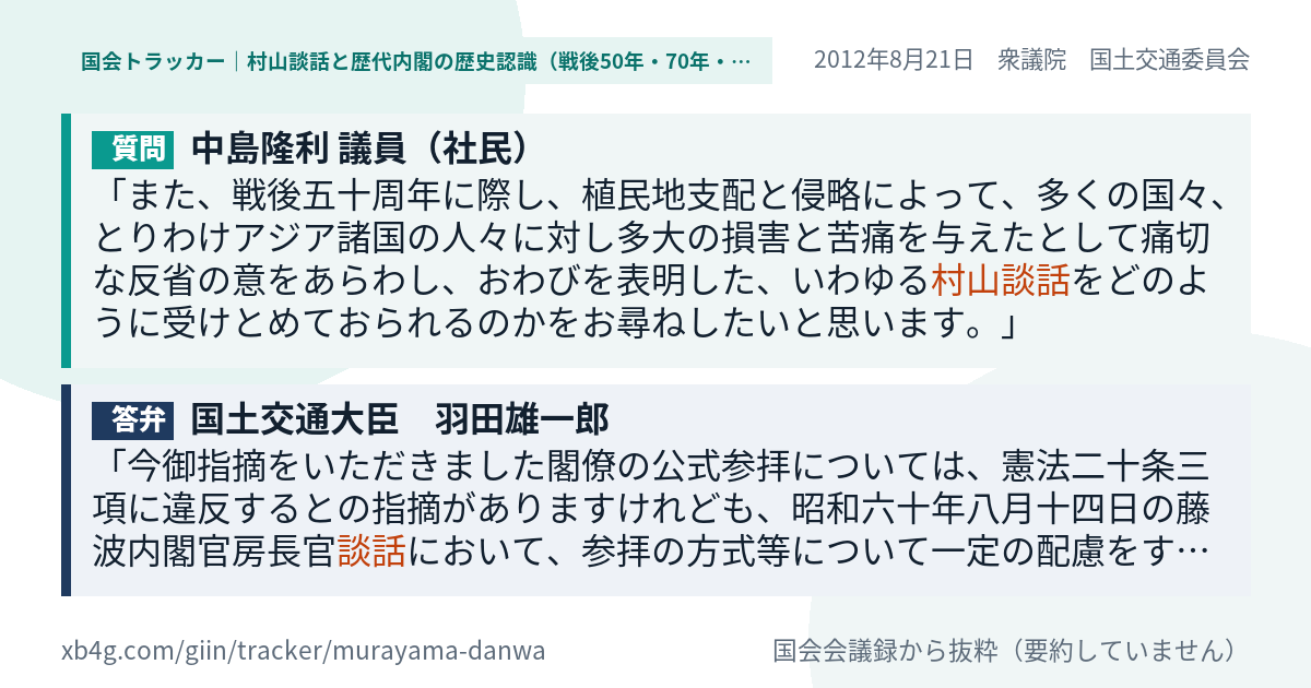 質問と答弁のカード