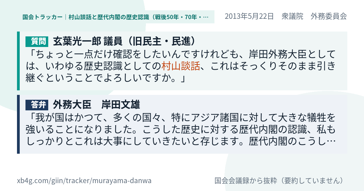 質問と答弁のカード