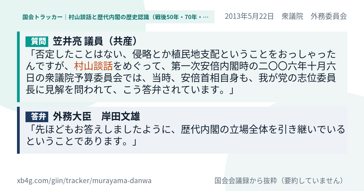 質問と答弁のカード