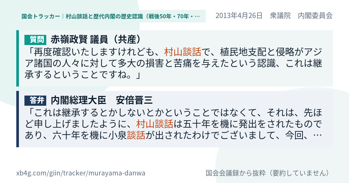 質問と答弁のカード
