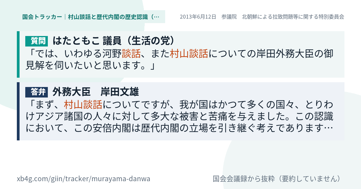 質問と答弁のカード