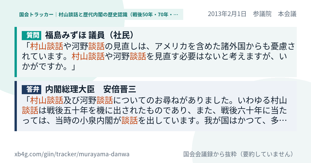 質問と答弁のカード