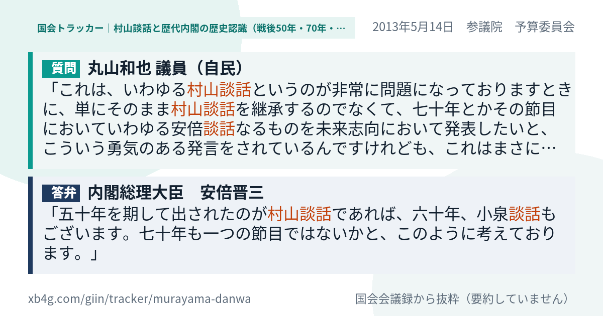 質問と答弁のカード