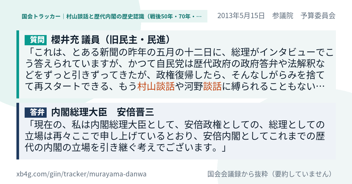 質問と答弁のカード