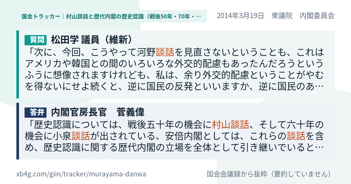質問と答弁のカード