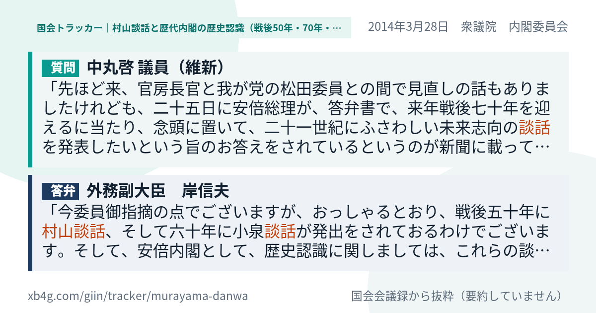質問と答弁のカード