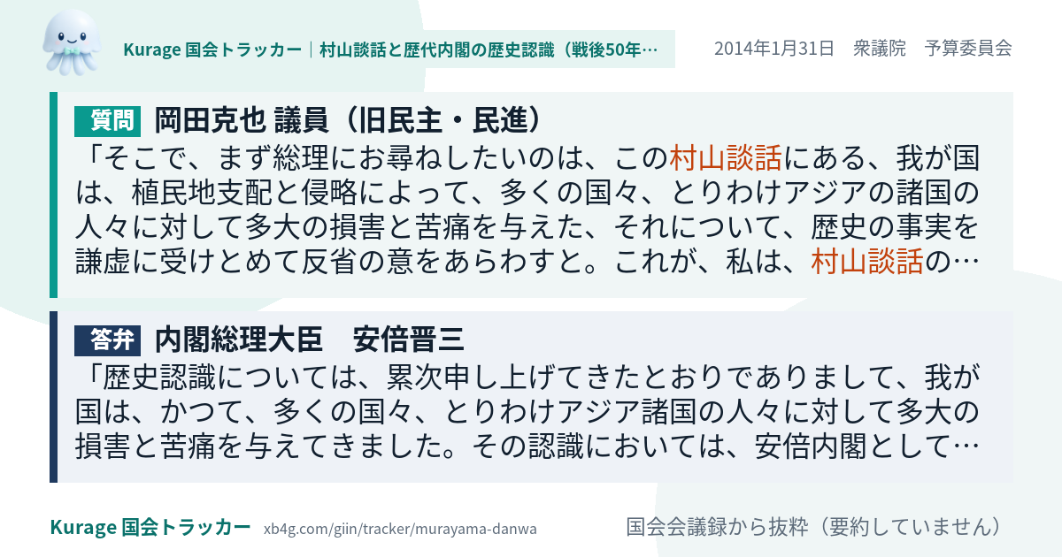 質問と答弁のカード