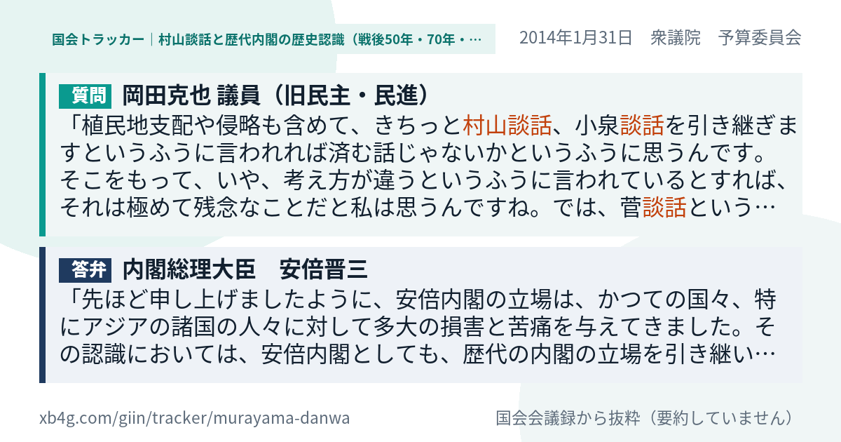 質問と答弁のカード