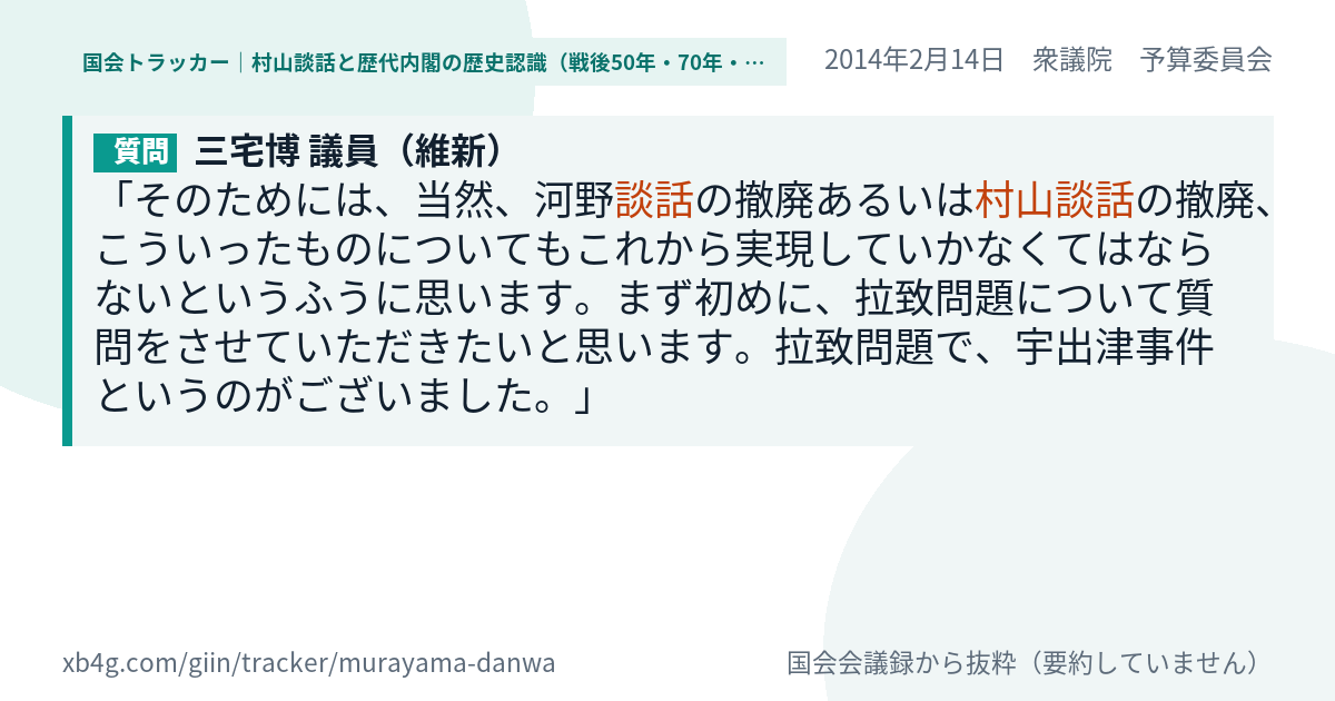 質問と答弁のカード