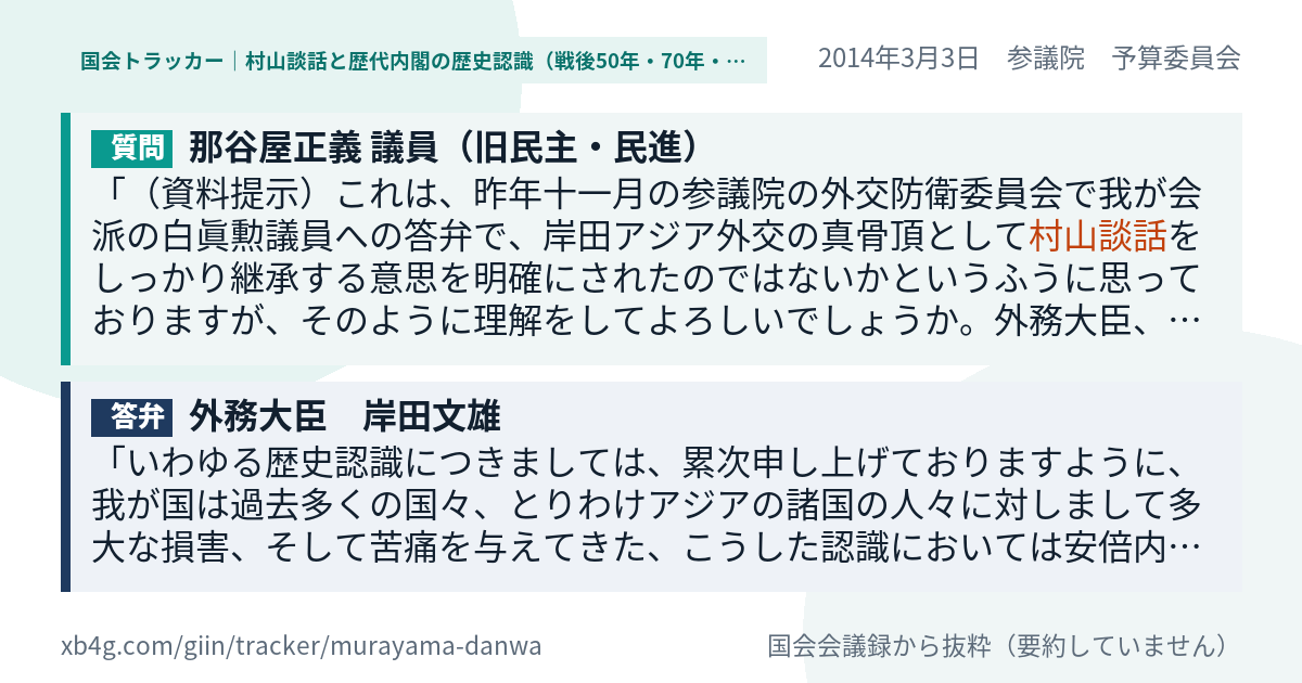 質問と答弁のカード