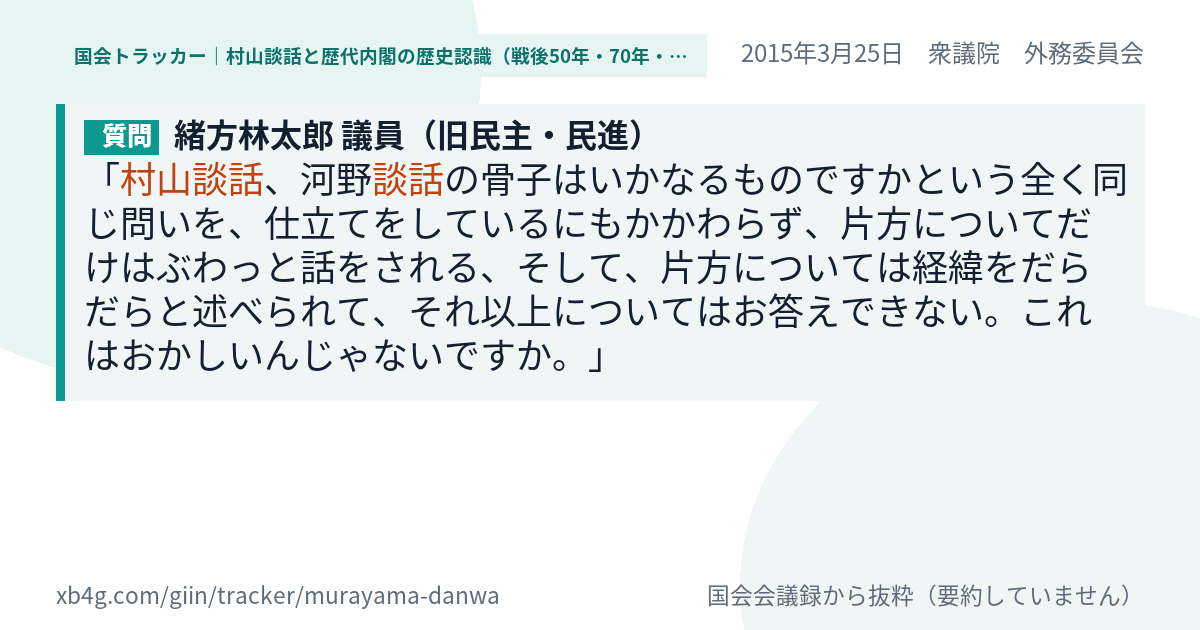 質問と答弁のカード