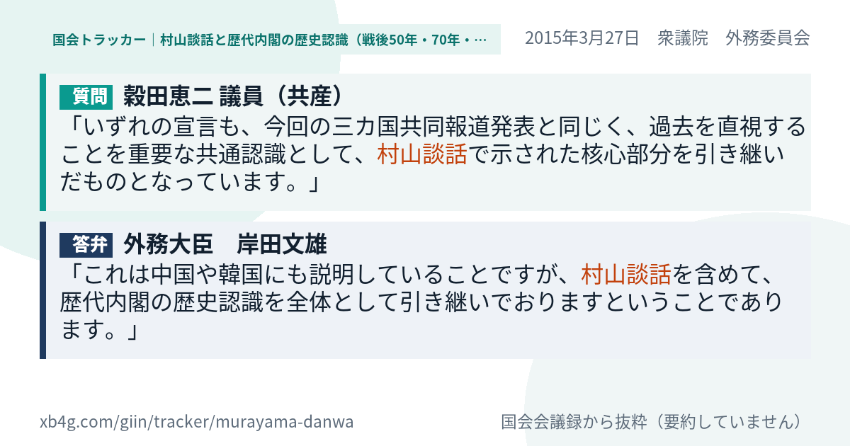 質問と答弁のカード