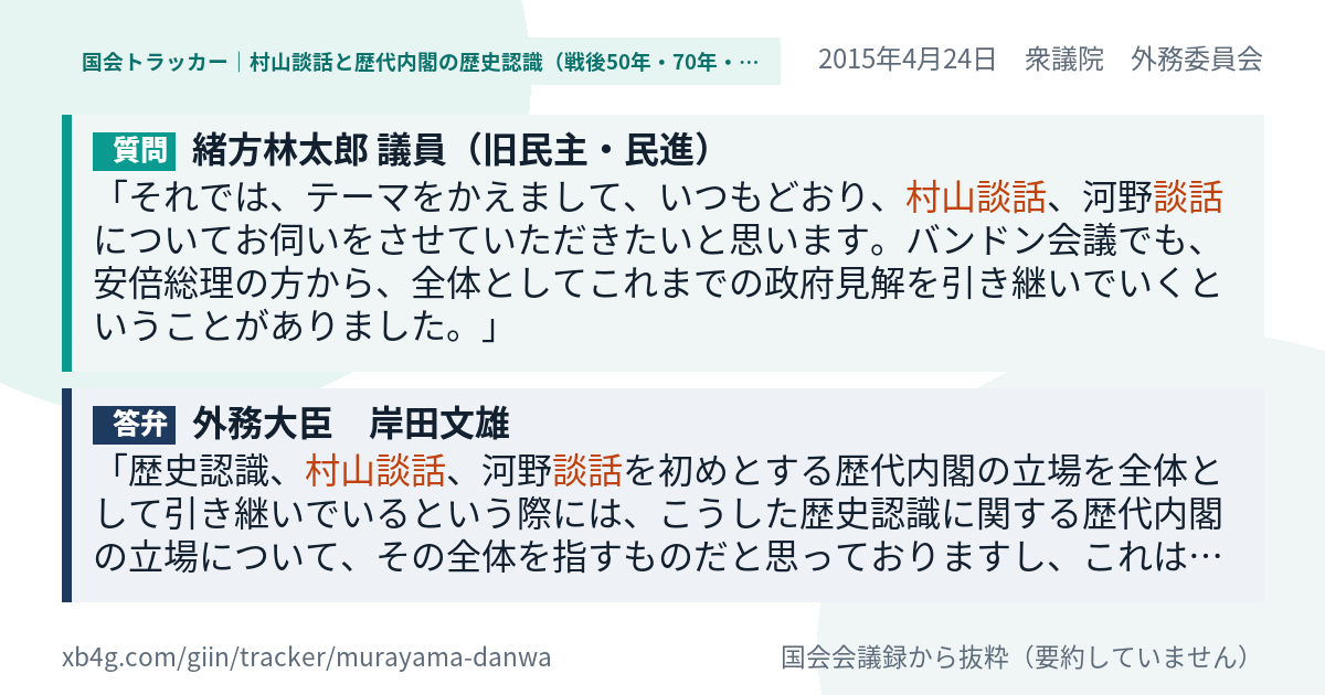 質問と答弁のカード