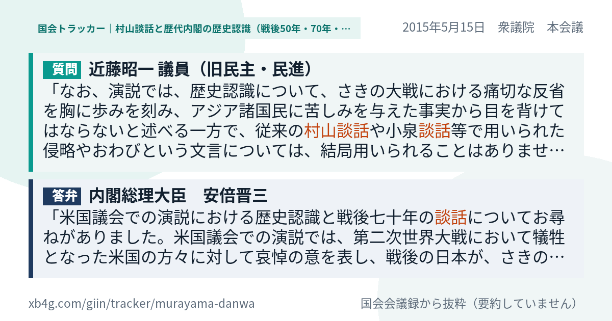 質問と答弁のカード