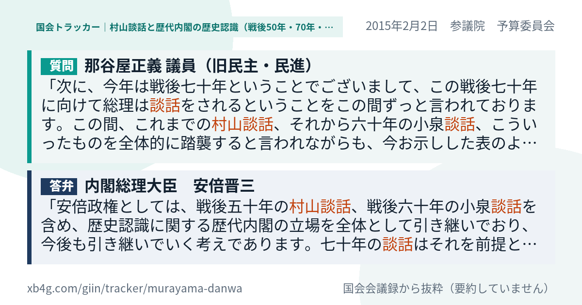 質問と答弁のカード