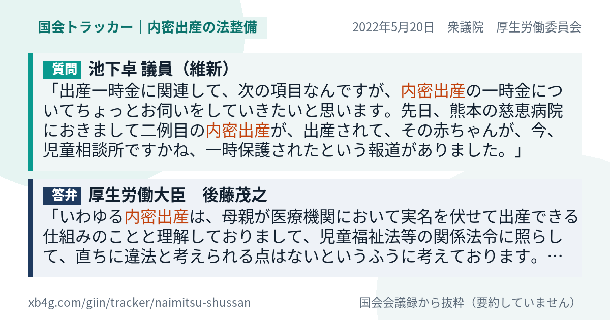 質問と答弁のカード