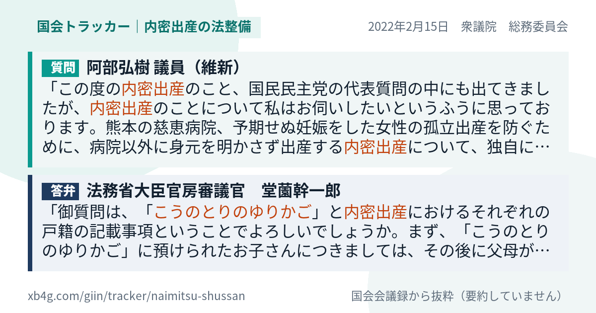 質問と答弁のカード