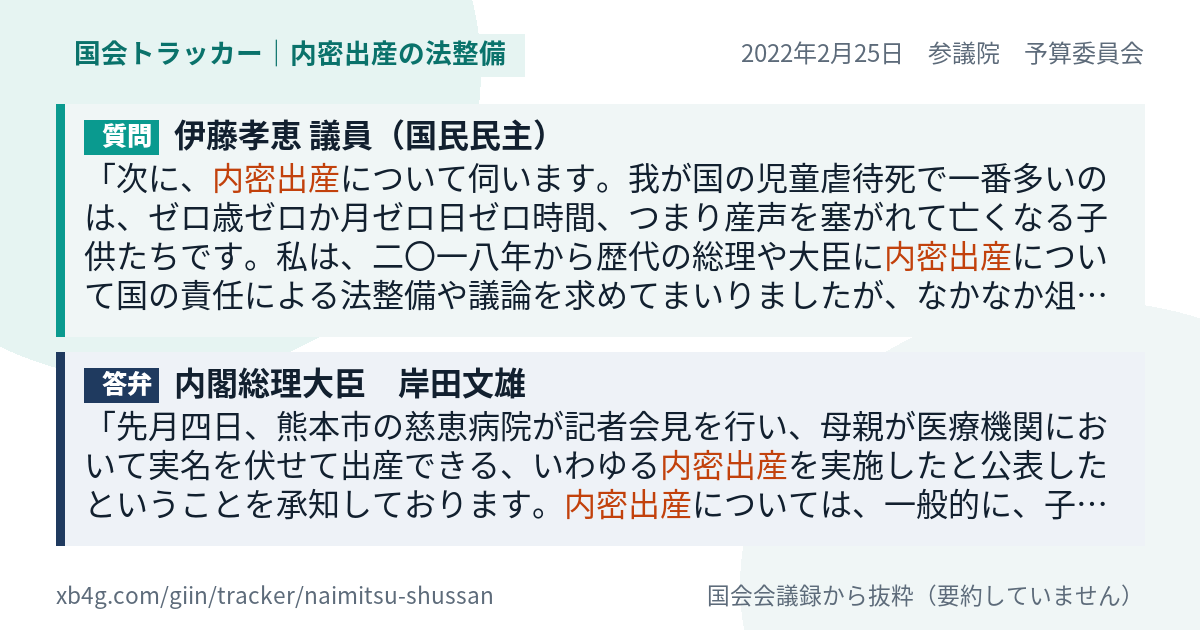 質問と答弁のカード