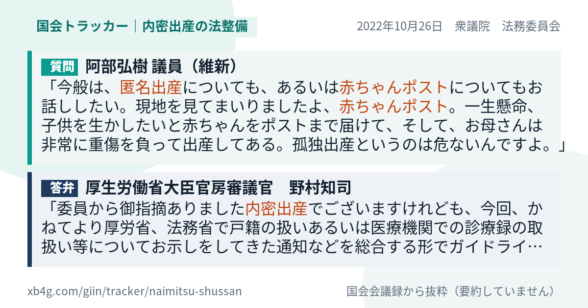 質問と答弁のカード