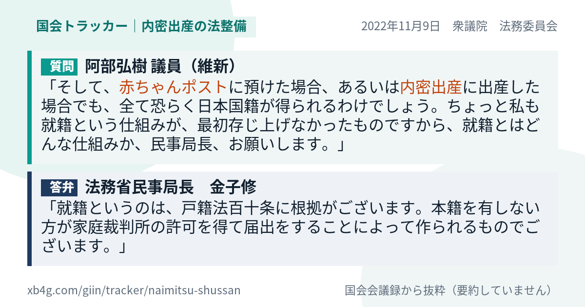 質問と答弁のカード