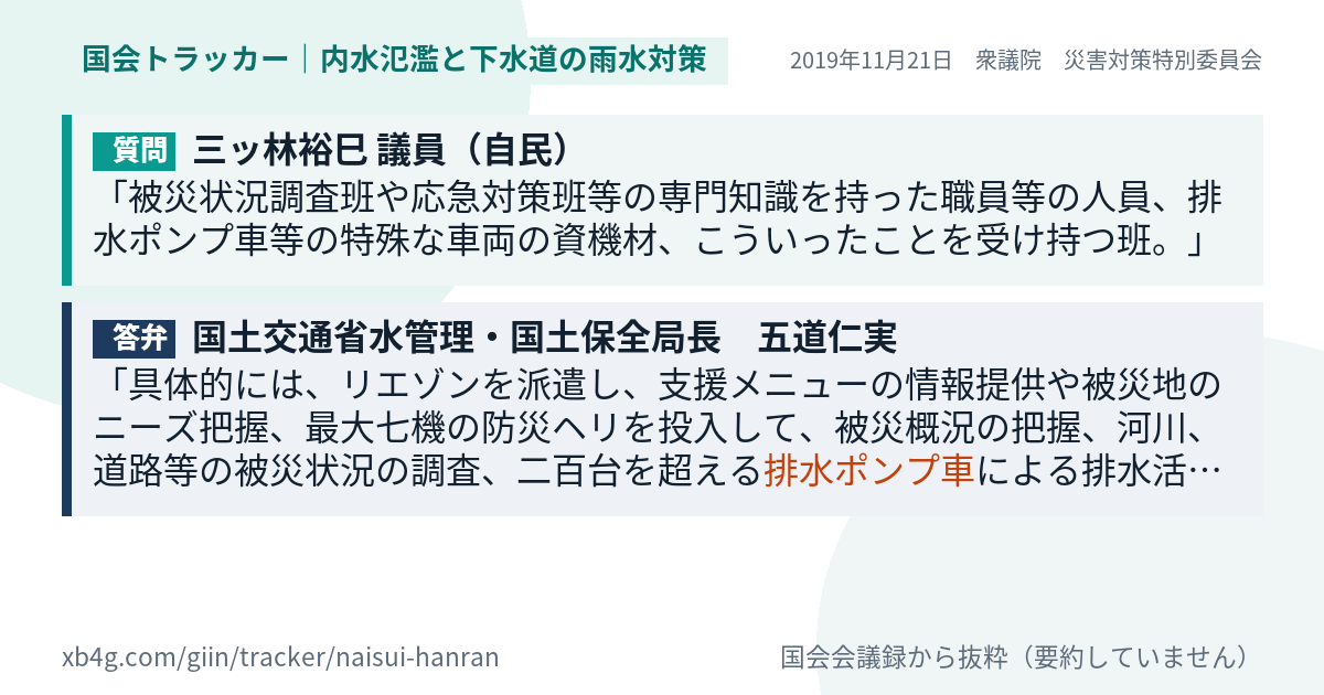 質問と答弁のカード