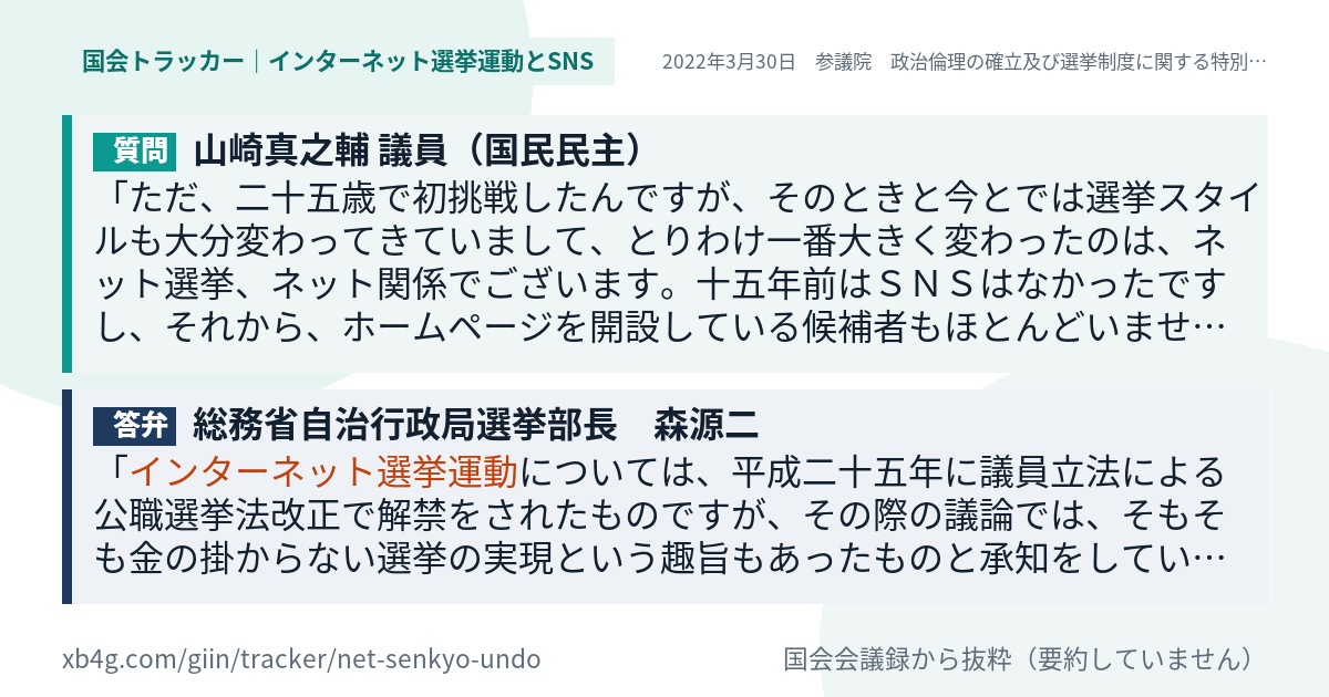 質問と答弁のカード