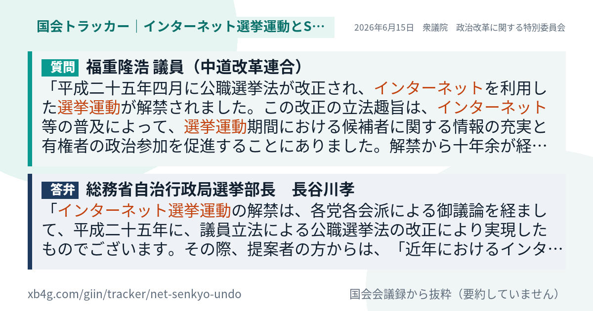 質問と答弁のカード