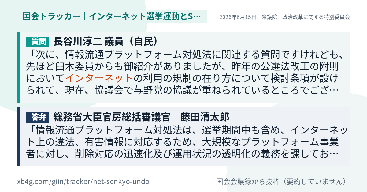 質問と答弁のカード