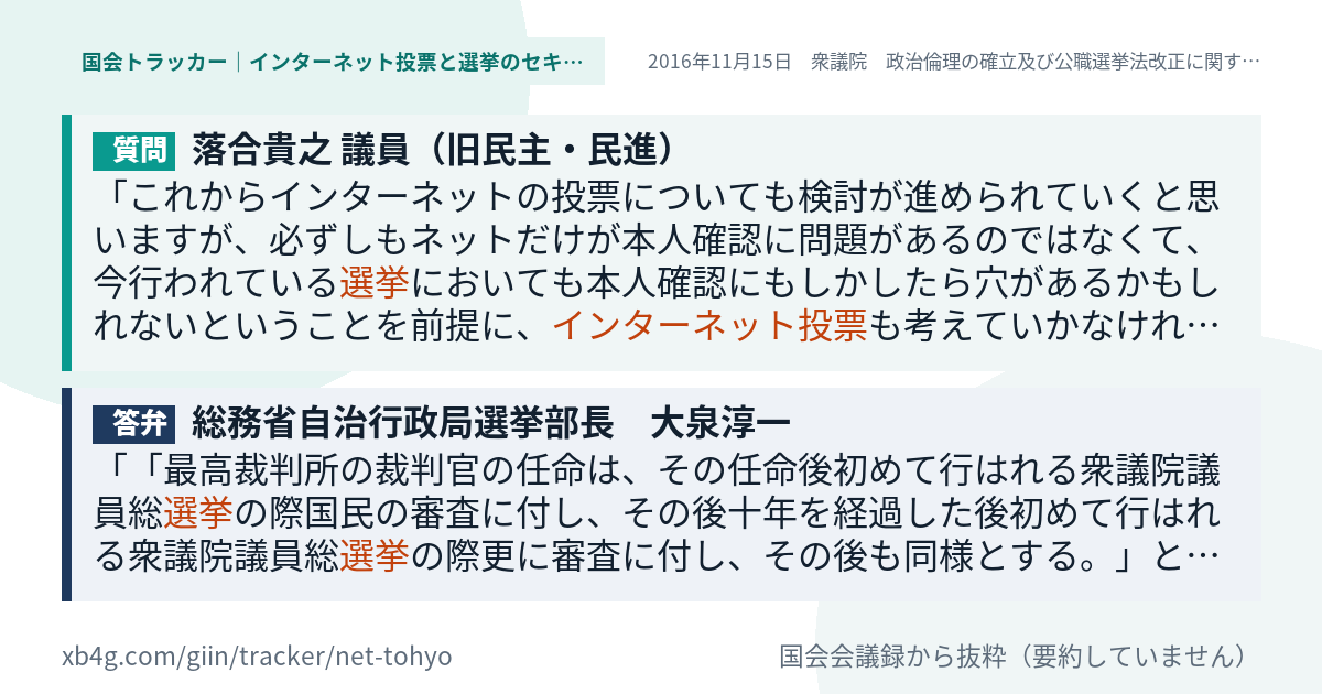 質問と答弁のカード