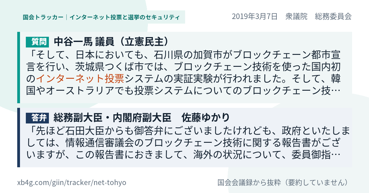 質問と答弁のカード