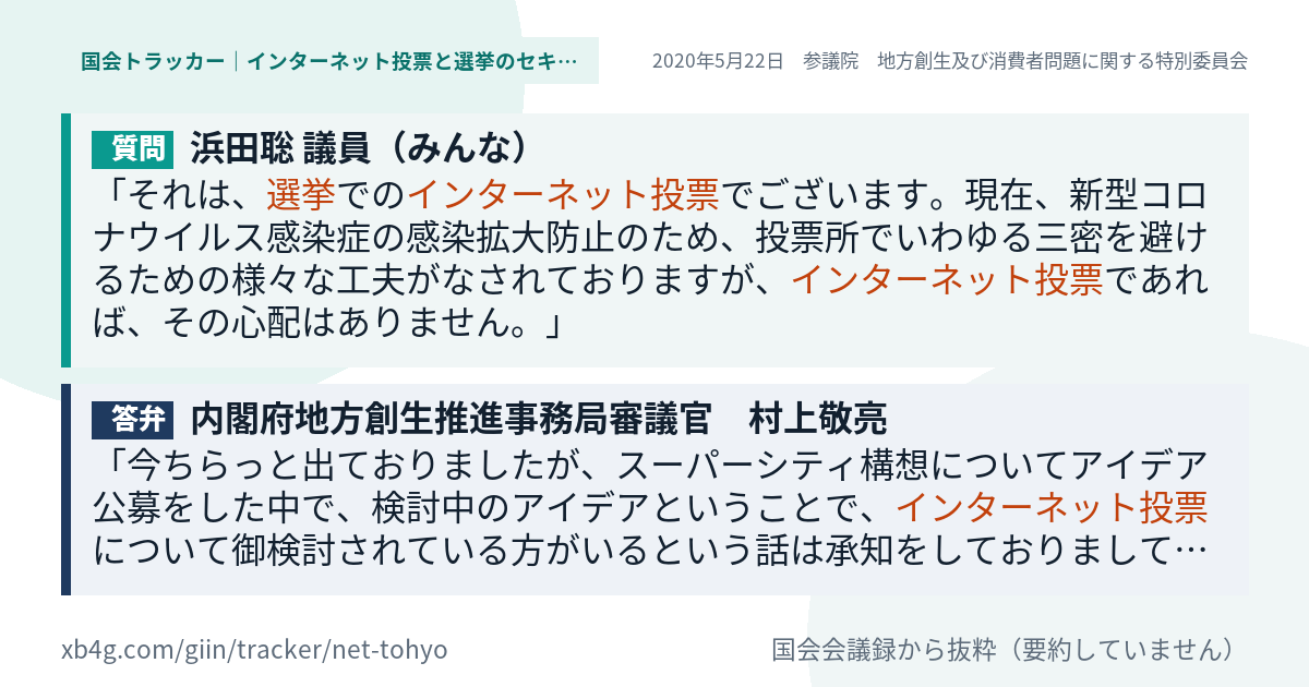 質問と答弁のカード