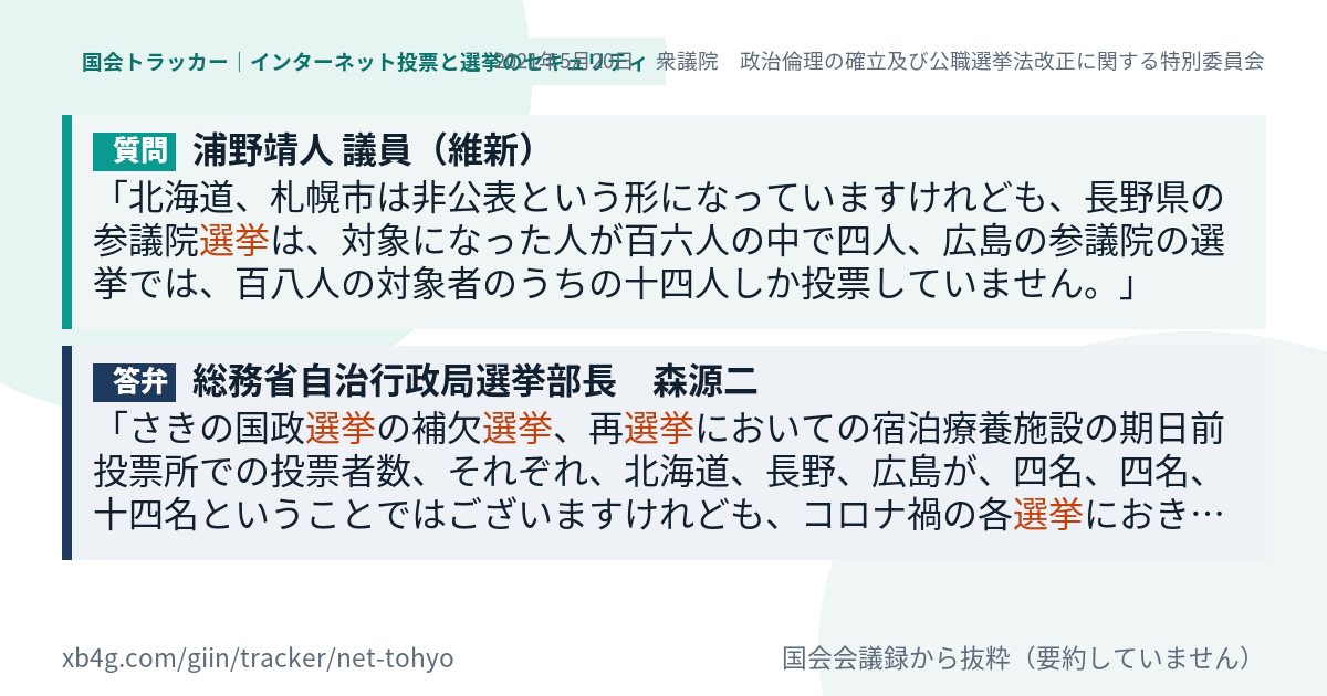 質問と答弁のカード