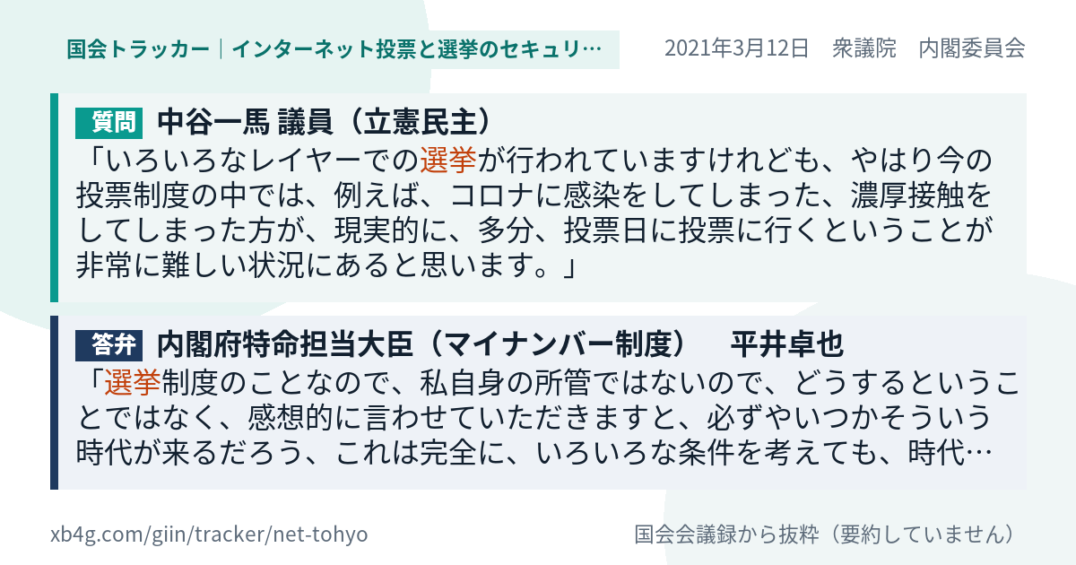 質問と答弁のカード