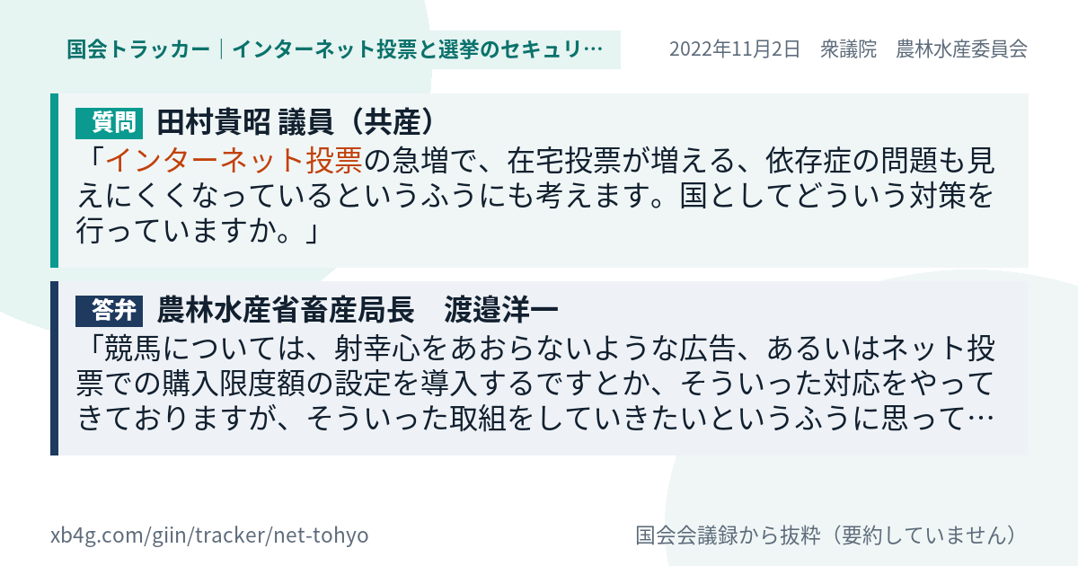 質問と答弁のカード