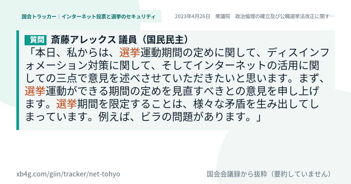 質問と答弁のカード